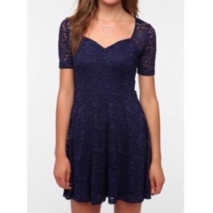 Pins and needles navy blue lace dress